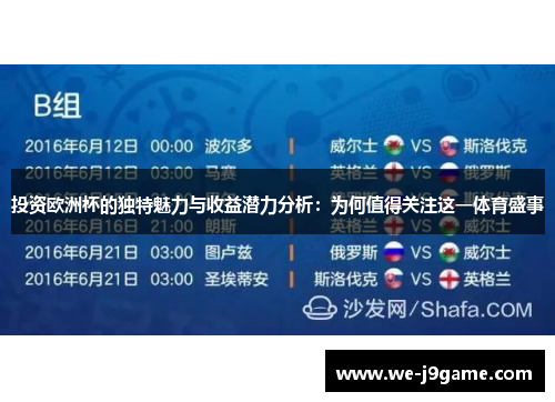 投资欧洲杯的独特魅力与收益潜力分析:为何值得关注这一体育盛事 投资欧洲杯的独特魅力与收益潜力分析:为何值得关注这一体育盛事